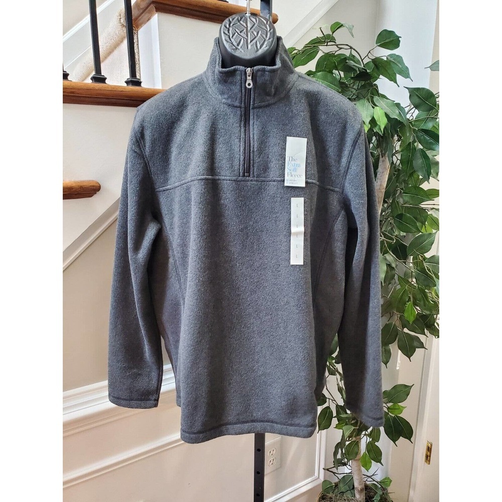Croft & Barrow Men's Gray Polyester Long Sleeve Extra Soft Fleece Jacket Size L